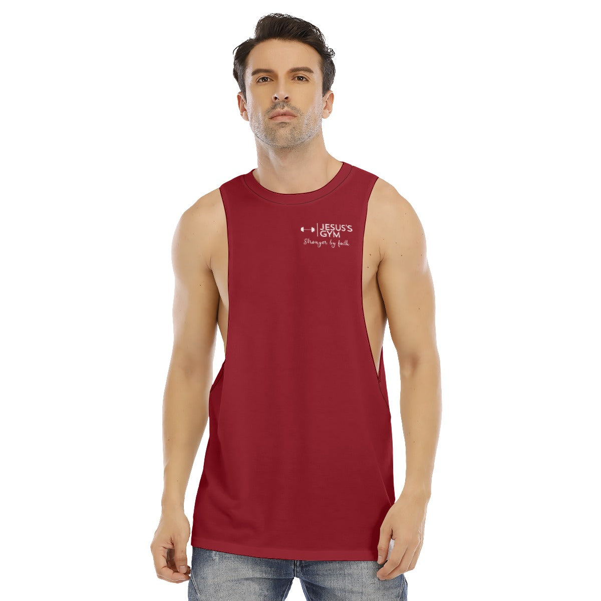 JESUS'S GYM official muscle tank (Red)