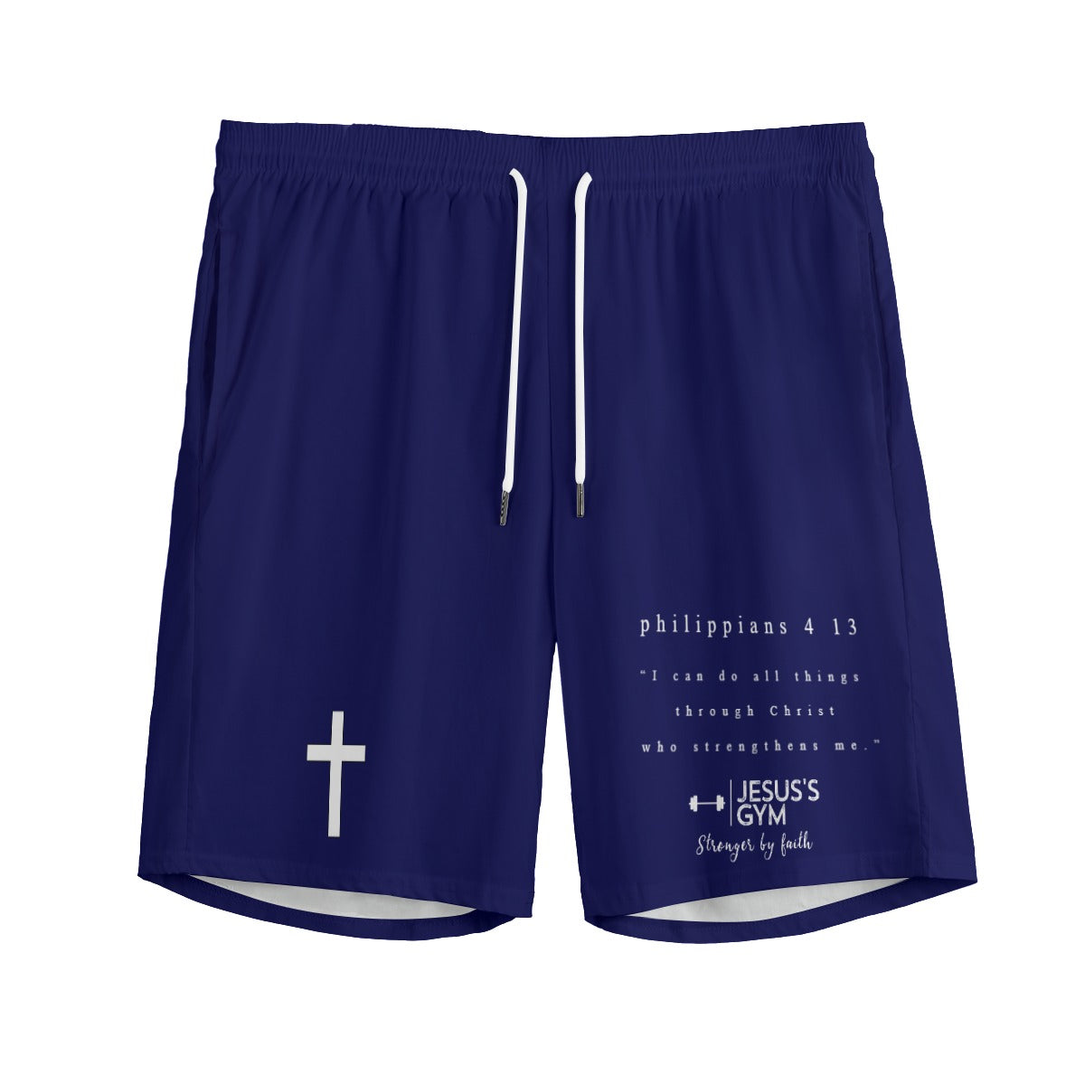 JESUS'S GYM philippians 4 13 shorts (Navy)