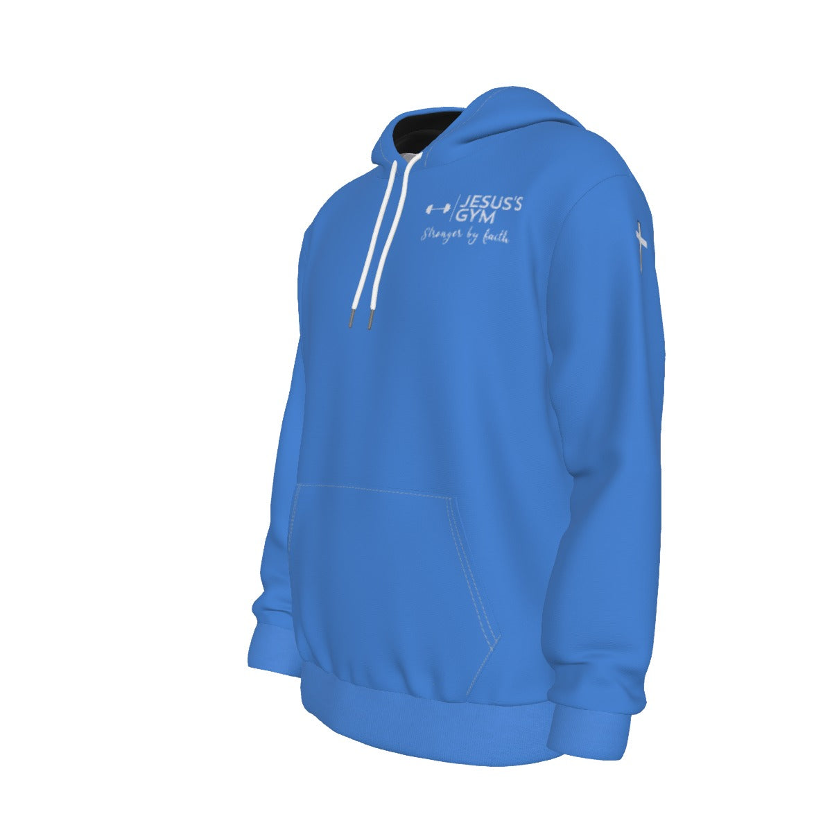 JESUS'S GYM official stronger by faith hoodie! (Blue)