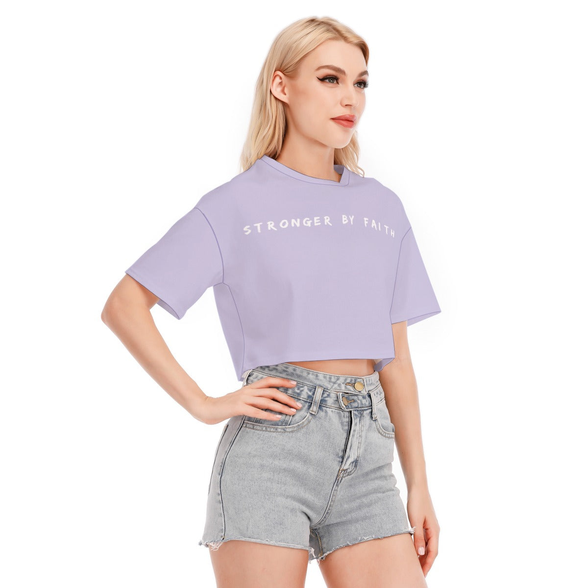 JESUS'S GYM Jeremiah 17:7 Crop Top (Light Purple)