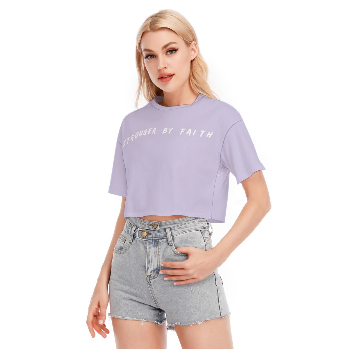 JESUS'S GYM Jeremiah 17:7 Crop Top (Light Purple)