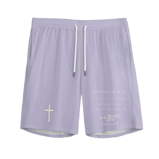 JESUS'S GYM philippians 4 13 shorts  (Light Purple)