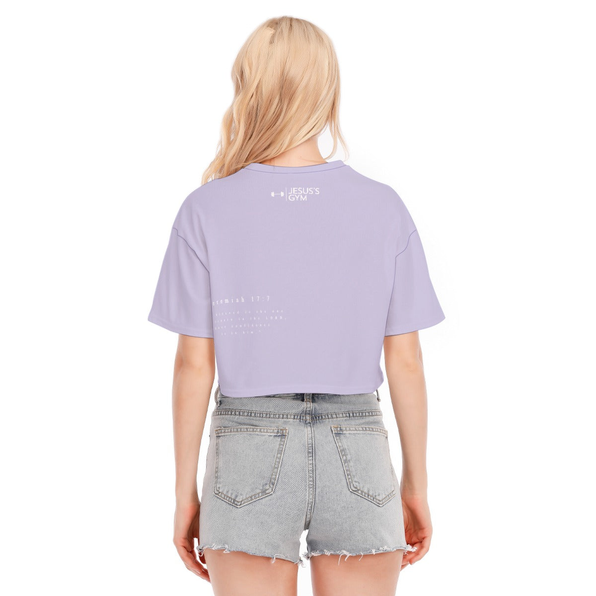 JESUS'S GYM Jeremiah 17:7 Crop Top (Light Purple)